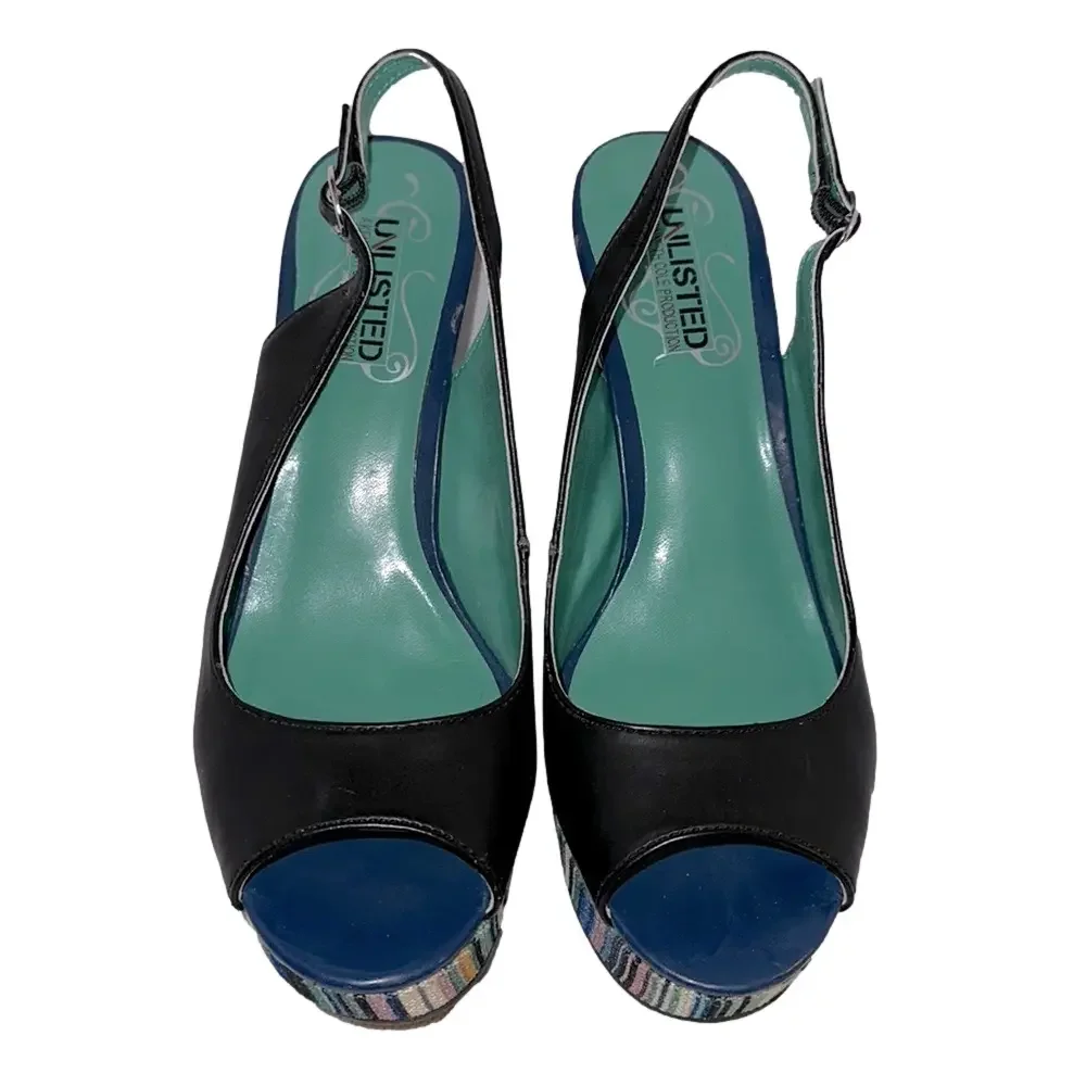 Unlisted by Kenneth Cole Make the Grade Slingback Platform Heels Size 8.5M - EUC